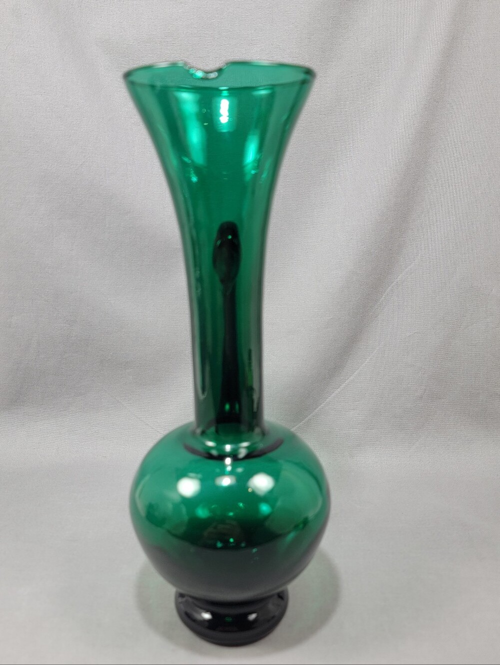 Vtg Empoli Ewer Pitcher Green Glass Hand Blown Applied Handle Italy Replacement